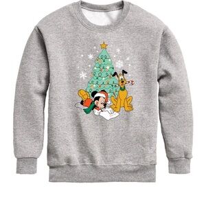 Disney's Mickey Mouse & Pluto Boys size
L Christmas Tree Crew Fleece Sweatshirt